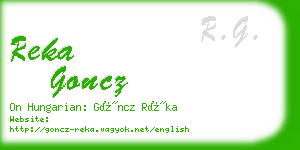 reka goncz business card